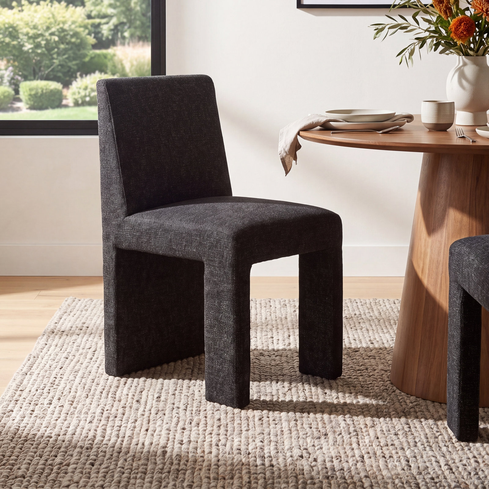 Silverton Pine Parsons Dining Chair, Black