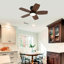 Hot Ventilateur de plafond noir moderne de 32 pouces avec lumière et 3 pales en bois massif avec moteur à courant continu réversible et télécommande