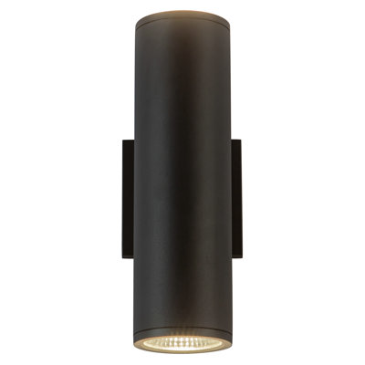 Mur extérieur à DEL noir Nordic 12 po (3 po de diamètre)
