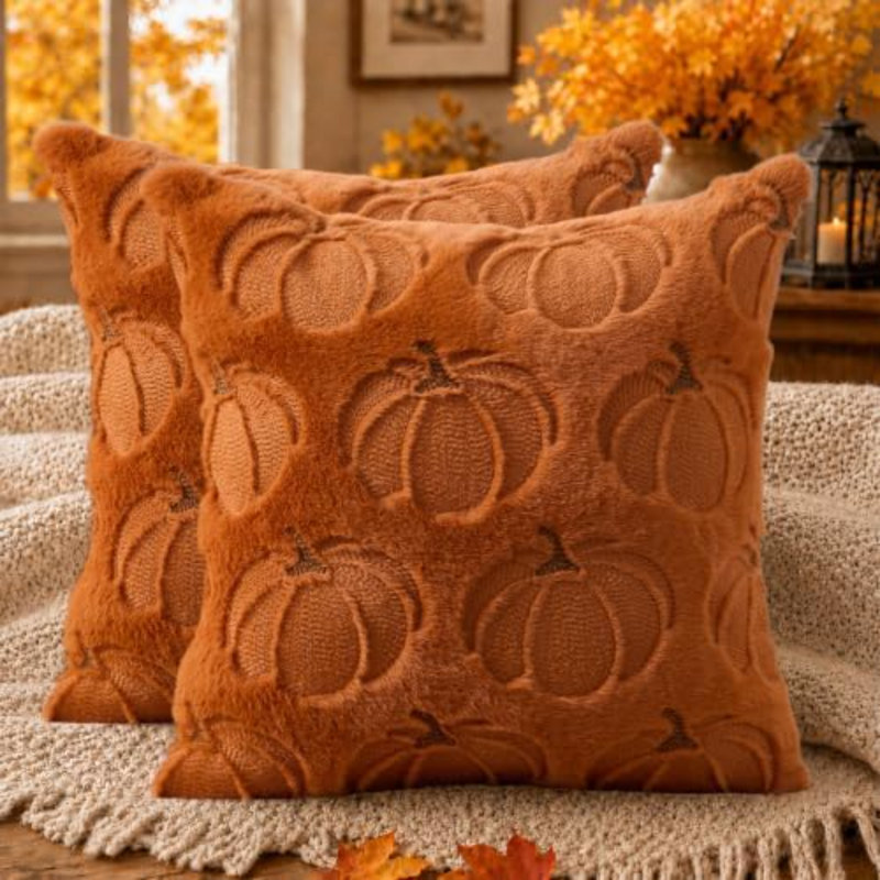 Coussin d'automne 18 x 18, Orange