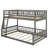 Full XL Over Queen Bunk Bed With Guardrails-411180305