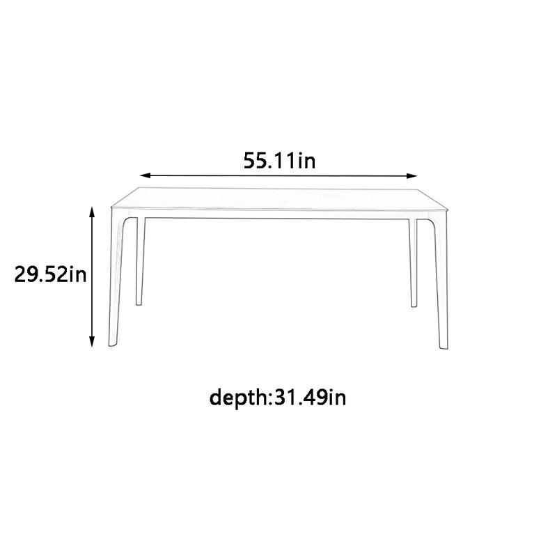 Rock slab log rectangular dining table, 29.52"H x 55.11"L x 31.49"W