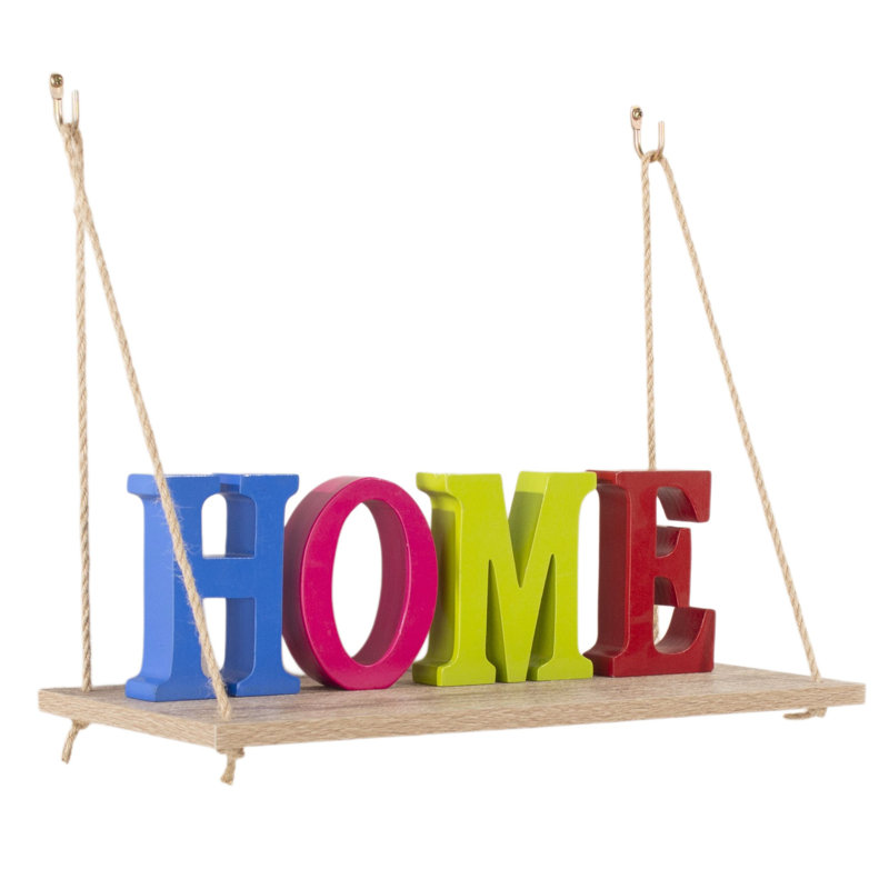 Thames Rope Hanging Shelf Kit, Foiled Finish, Oak