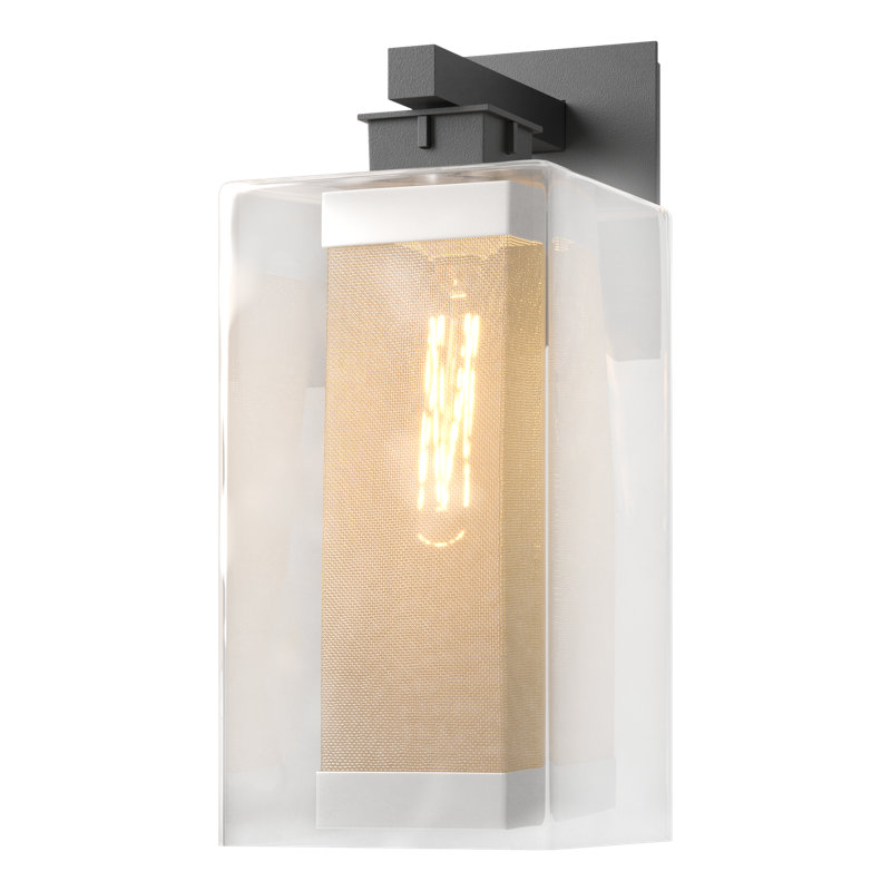 Polaris Outdoor Armed Sconce, 16.4" H x 6.4" W x 9.1" D, Coastal Silver, Coastal Black
