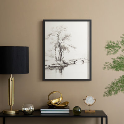 Vintage Landscape III Framed Print - Solid Wood