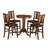 3 Piece Counter Height Dining Table Set Contains a Round Wooden Table with Pedestal and 2 Leath-2012709539-2012709540