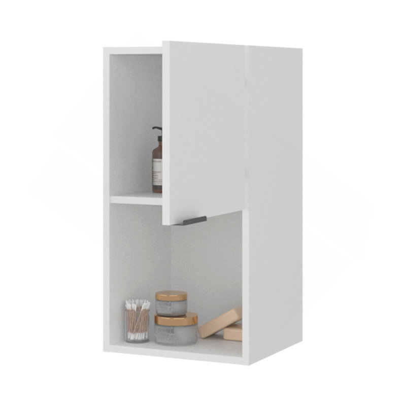 Armoire de salle de bain murale blanche avec rangement caché