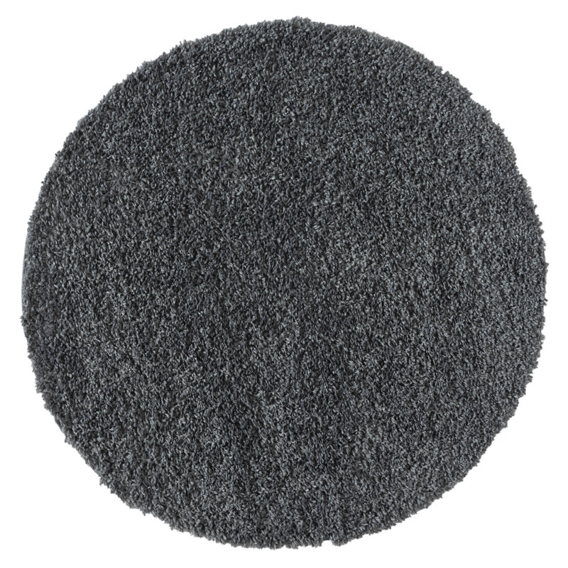 Lush Dark Grey Rug, Round 120cm