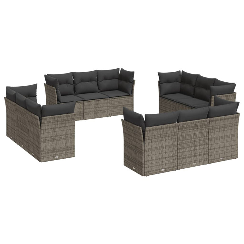 Ensemble de canapé de jardin modulaire en rotin PE 12 pièces Vidaxl