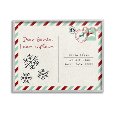 " Dear Santa Postcard Single Picture Frame " by Lil' Rue