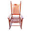 Chaise de véranda brune, bois franc massif - 4,92 po Fauteuil à bascule haut de gamme et élégant conçu pour un siège et un accoudoir larges et confortables avec dossier à lattes stable Outils d'assemblage faciles Capacité de poids maximale de 250 lb