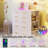 Drawer Dresser with Open Side Storage & LED Lights, 5 Drawers Cabinet with Tempered Glass Top and Jewelry Organizer, Wardrobe Closet Island, Ideal for Livingroom,Bedroom, White-180234440