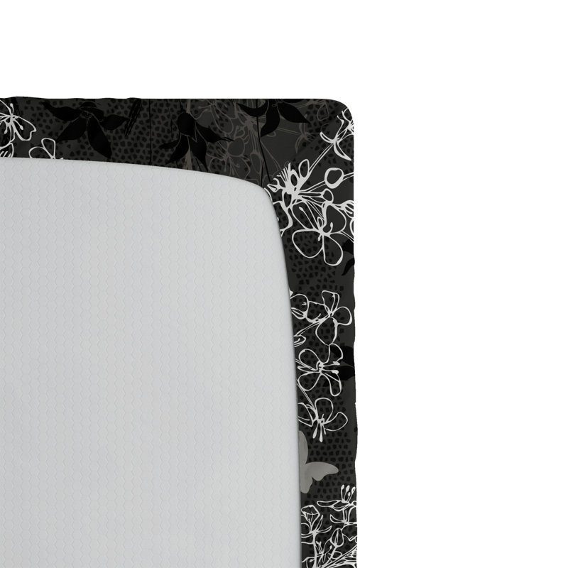 Drap-housse Ambesonne Sakura gris et pâle gris anthracite, California King Fitted Sheet
