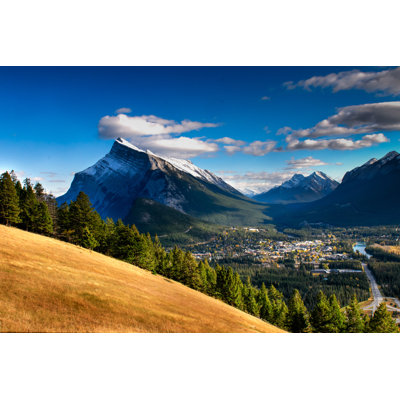 Picturesque Landscape Photo Of Banff On A Partly Cloudy Day - Wrapped Canvas Print