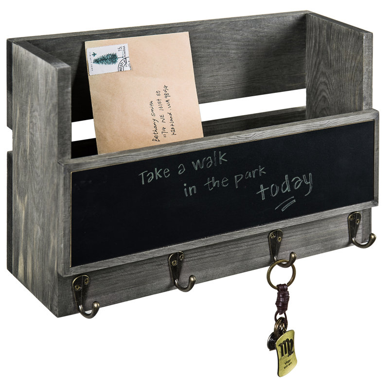 Celvin Wall Organiser with Key Hooks, Mail Storage