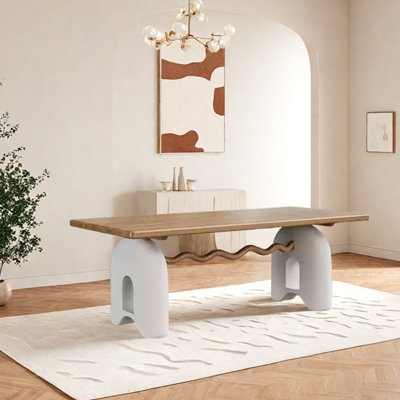 Solid wood resin dining table