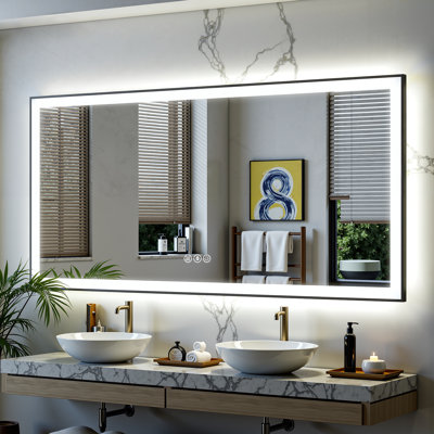 Lunara UL Certified Metal Framed Front Light & Backlit Memory LED Light Bathroom Vanity Mirror
