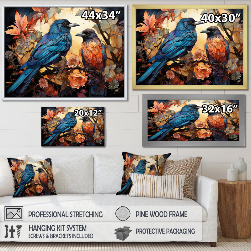 " Crow Luminous Rulers ", Wrapped Canvas, 34" H x 44" W x 1.5" D