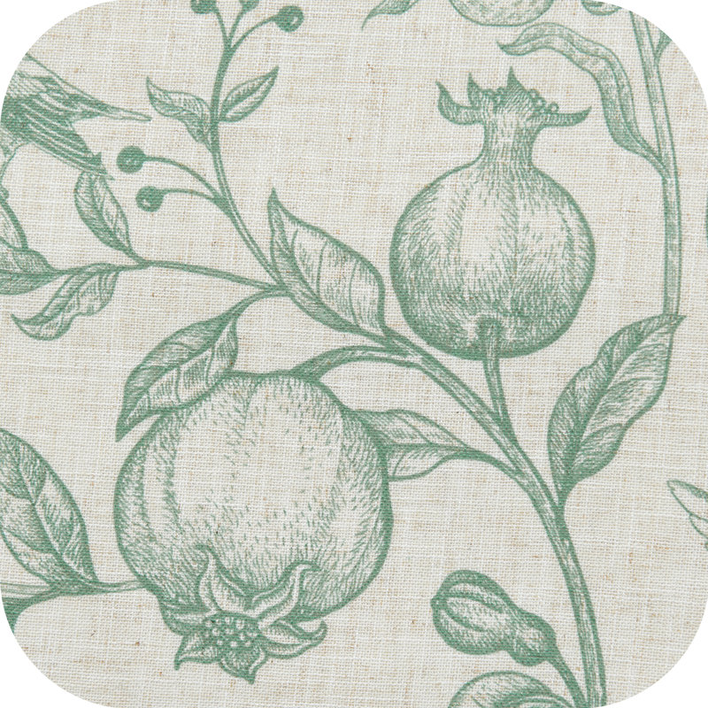 Nathnael Linen Blend Toile Semi-Sheer Curtain Panel Pair, 50" W x 84" L, Green