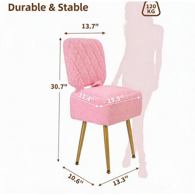 Fauteuil d'appoint avec rangement dissimulé, fauteuil lounge rembourré en sherpa avec dossier rabattable - Fauteuil compact et moderne pour salon/chambre/bureau, repose-pieds réglables, rose