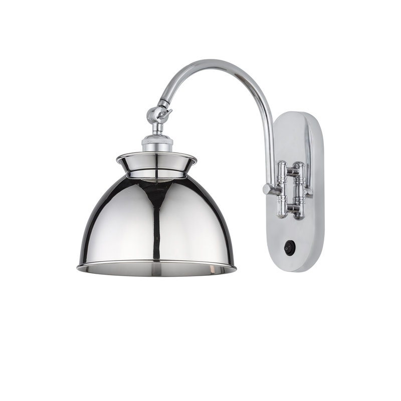 Gustau Swing Arm Sconce, Incandescent, Polished Chrome, Polished Chrome
