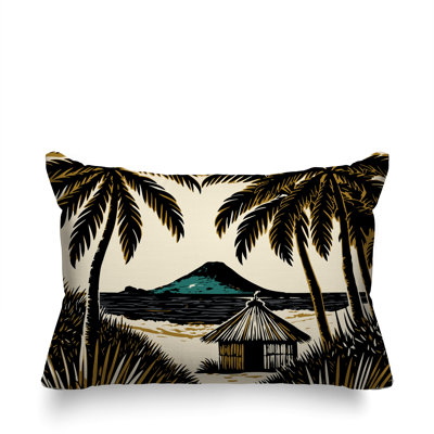Kitar Island Palmreversible Indoor/Outdoor Rectangular Pillow