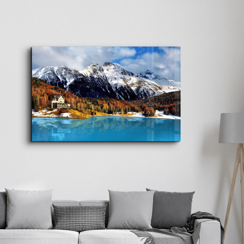 Élégante peinture murale en verre trempé de 13,8 po x 21,7 po | 100% verre trempé, épaisseur: 0,16 pouce | Imprimé UV pour des couleurs éclatantes | Parfait pour la décoration intérieure, le salon et les espaces de bureau