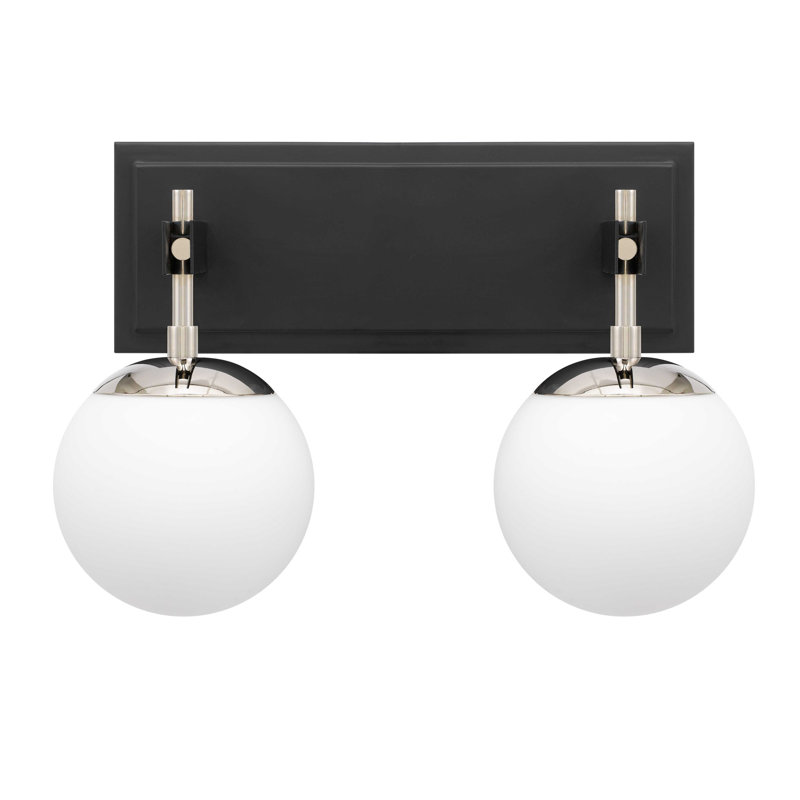 Éclairage pour meuble-lavabo de salle de bain 2 lumières Allie, nickel poli Allie, Noir/nickel poli