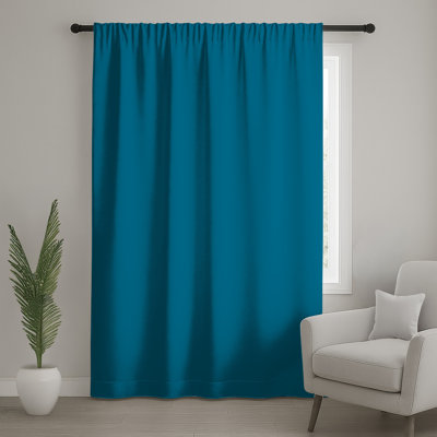 Solid Blue Background Window Curtains, Solid Color Sheer & Blockout Curtains - 1 Panel