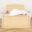 Lit plateforme moderne en bois avec lit gigogne et tablettes-128932141-128932142