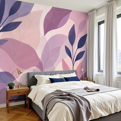 Décoration murale adhésive auto-adhésive à motif floral rose pastel à motif de lavande rose pâle H 100 po x l 144 po