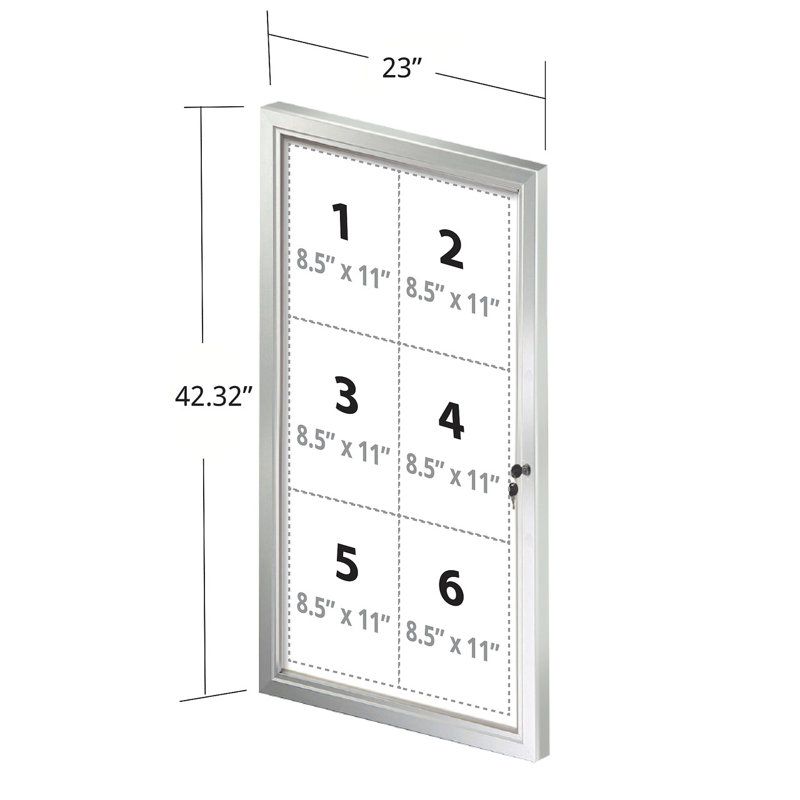 Small Enclosed Magnetic Message Board w/ Lock & Key