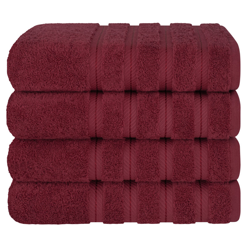 Ensemble de 4 serviettes en coton Edison, Rouge bourgogne