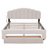 Teddy Fleece Queen Size Upholstered Platform Bed With Drawer, Beige