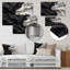 Noir et blanc marbré Dreamscape V - décoration murale géométrique moderne en métal-907349758