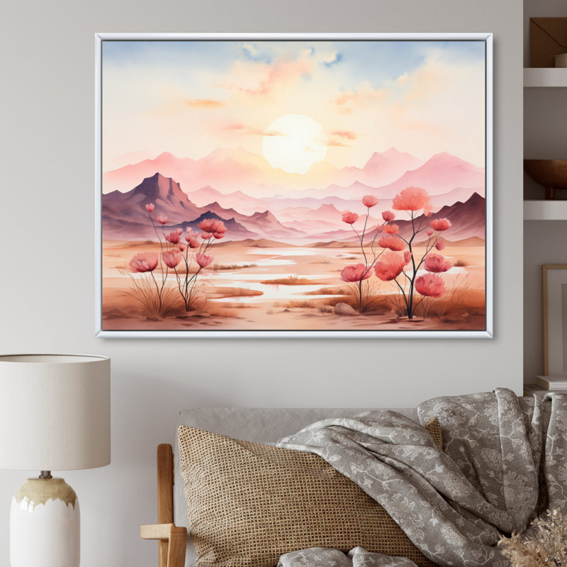 Tranquil Nature IV sur toile, H 24 po x l 32 po x P 1 po, Cadre flottant blanc