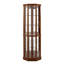 Vitrine de coin éclairée à 6 tablettes avec tablettes réglables en verre trempé et miroir arrière, noyer (ampoule E26 non incluse)-639601864-639601867
