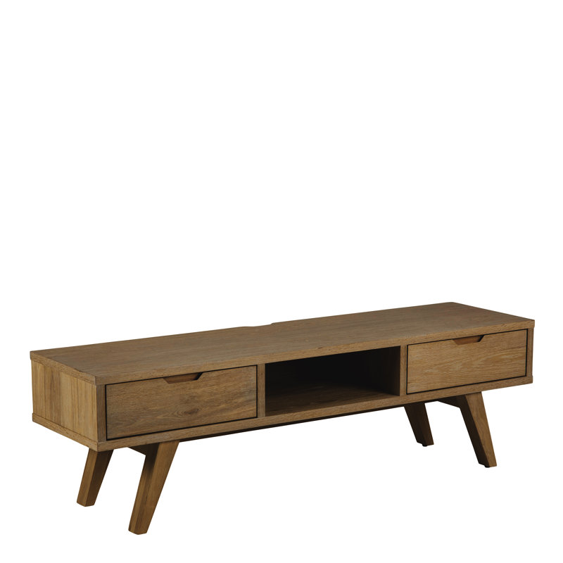 Montgomeryville Unfinished TV Stand for TVs up to 65", Smoked Oak