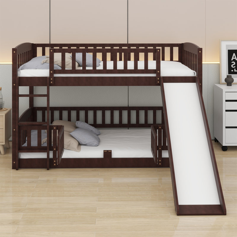 Jeneine Kids Twin Over Twin Bunk Bed, Espresso