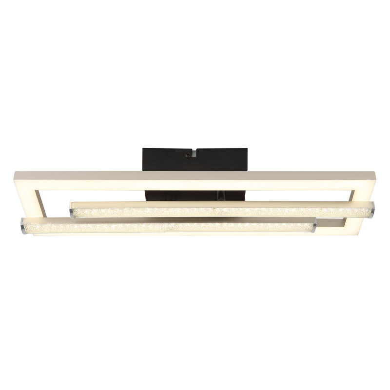 Deaken LED Flush Mount, Matt black/silver colors