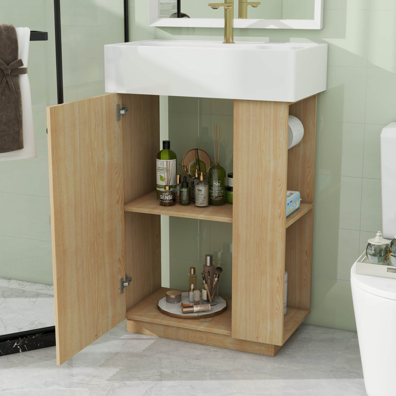 Lavabo de salle de bain en céramique 21,6 po