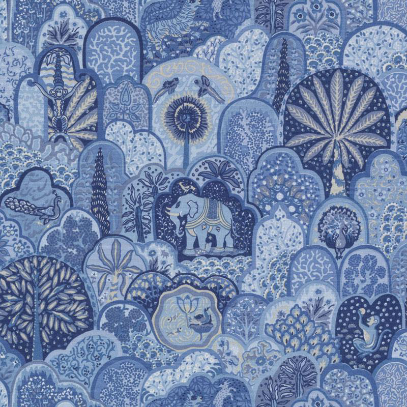 Tissu de ménagerie Bailey & Griffin Influences, Marin