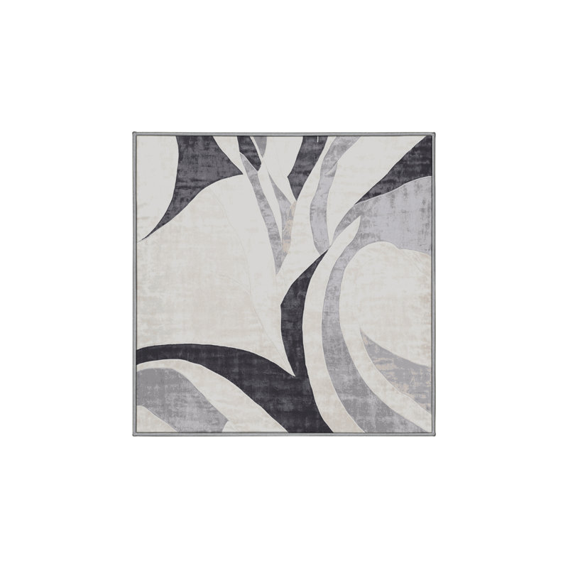 Silky Soft Plush Gray Area Rug, Square 8'
