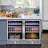 48" Beverage Refrigerator 360 Can Dual Zone Built-in Split Beer Cooler with Four Handles