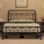 Modern Metal Bed Frame with Vintage Headboard-1631179726-1629791938