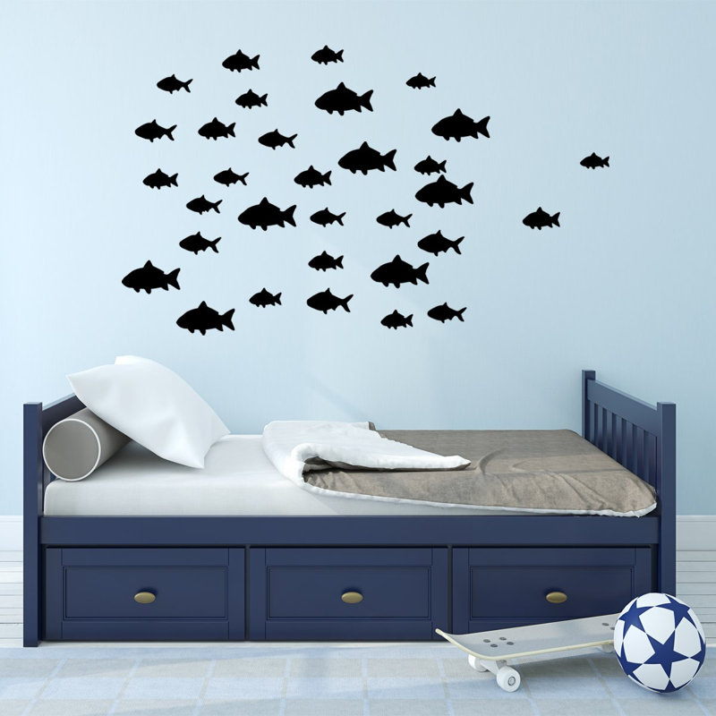 Décalcomanie murale poisson Hunsberger, Noir