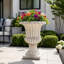 Pot à fleurs rétro en forme de pierre avec piédestal et urne en résine pour patio