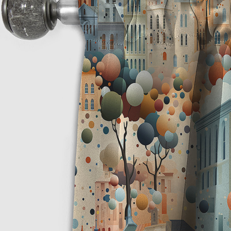 Motif de pois architecturaux Splendor II - rideau occultant abstrait - 1 panneau, L 52 po x L 90 po
