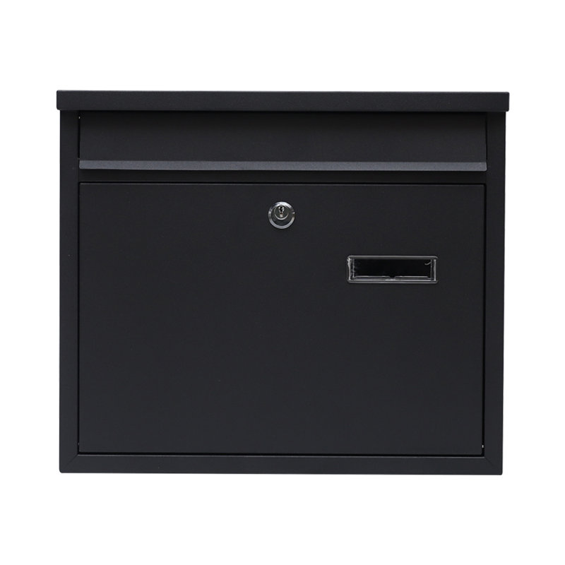 Black Steel Lockable Wall Mounted Mailbox
