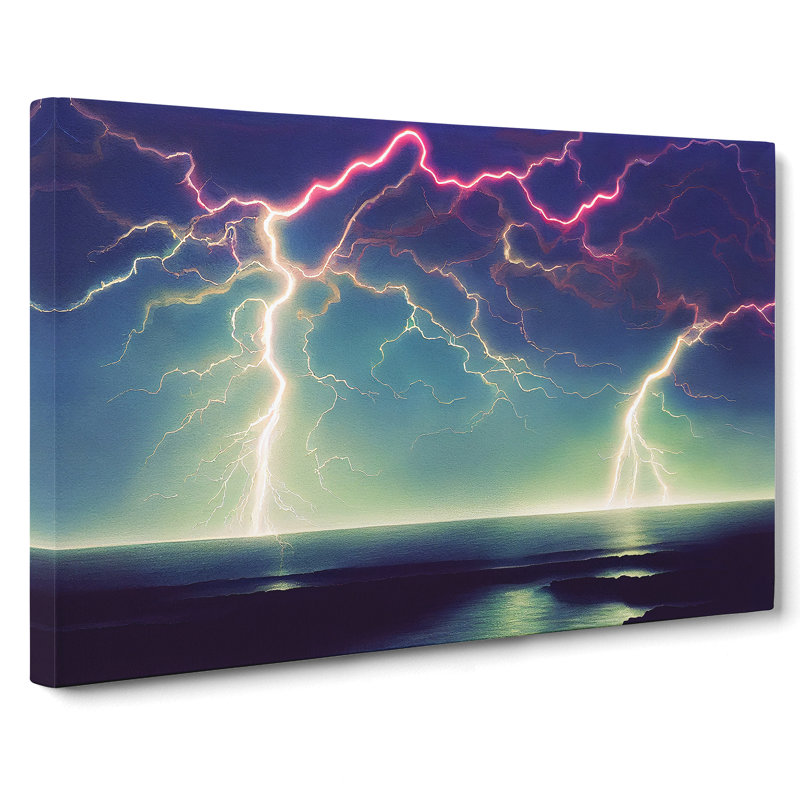 Lightning In Watercolour Vol.2 - Wrapped Canvas Print, 35cm H x 50cm W x 3cm D